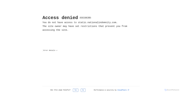 Security scan screenshot of https://static.nationalindemnity.com