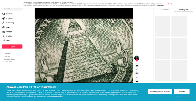 Security scan screenshot of https://vt.tiktok.com/ZS9c687pa/