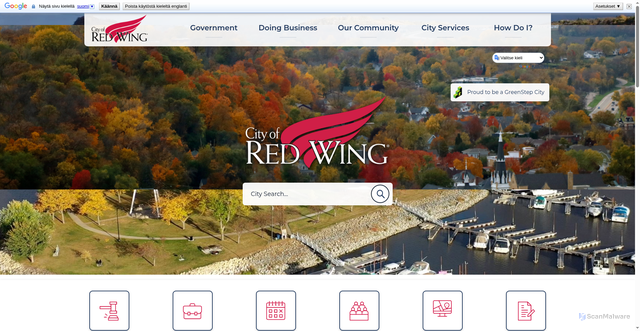 Security scan screenshot of https://redwingmn.gov/