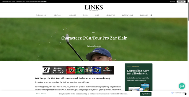 Security scan screenshot of https://linksmagazine.com/characters-zac-blair/