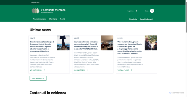 Security scan screenshot of https://5cm.rieti.it/