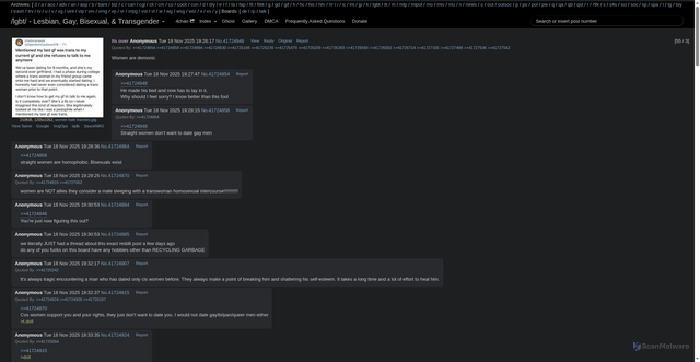 Security scan screenshot of https://archived.moe/lgbt/thread/41724846/#41726714
