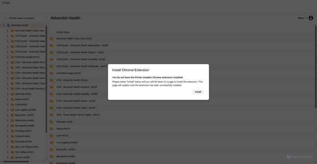 Security scan screenshot of https://ah-printers.printercloud.com