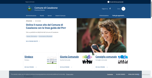 Security scan screenshot of https://www.comune.casaleone.vr.it