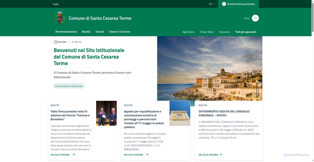 Security scan screenshot of https://www.comune.santacesareaterme.le.it
