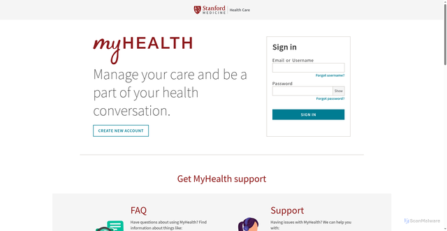 Security scan screenshot of https://myhealth.stanfordhealthcare.org