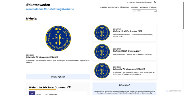 Security scan screenshot of https://www.norrbottenskf.se