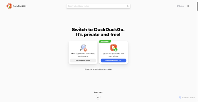 Security scan screenshot of https://duckduckgo.com/