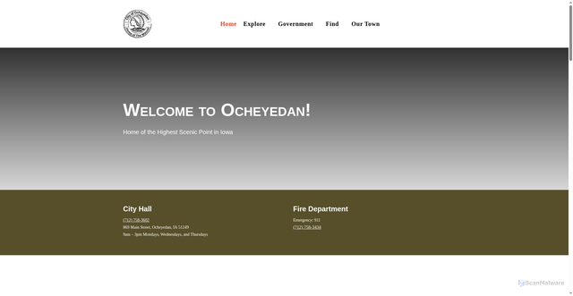 Security scan screenshot of https://ocheyedaniowa.gov/