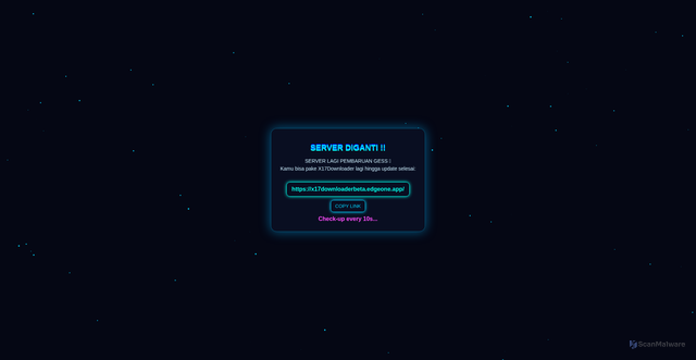 Security scan screenshot of https://x17downloaderbeta-7shptzqhr9.edgeone.app/