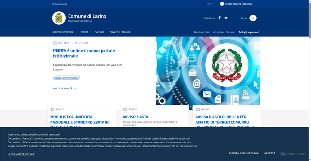 Security scan screenshot of https://www.comune.larino.cb.it/