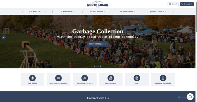 Security scan screenshot of https://northlogancity.gov/