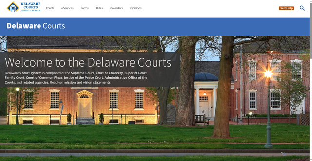 Security scan screenshot of https://www.courts.delaware.gov