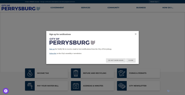 Security scan screenshot of https://perrysburgoh.gov/