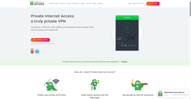 Security scan screenshot of https://www.piaproxy.net