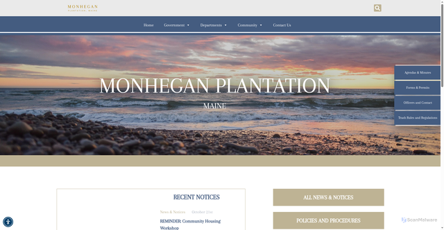 Security scan screenshot of https://monheganplantation.gov/