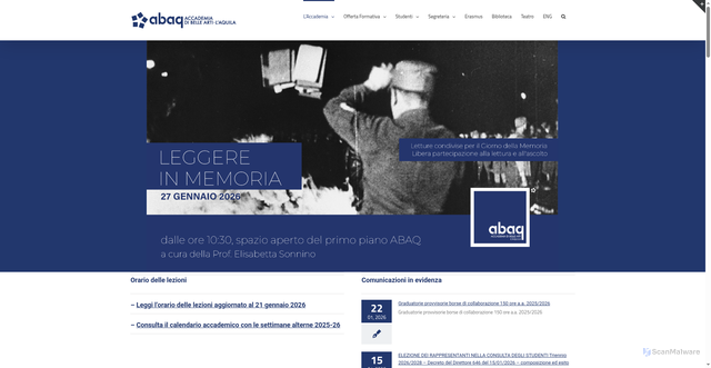 Security scan screenshot of https://www.abaq.it/