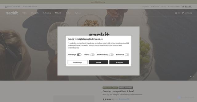 Security scan screenshot of https://sackit.se