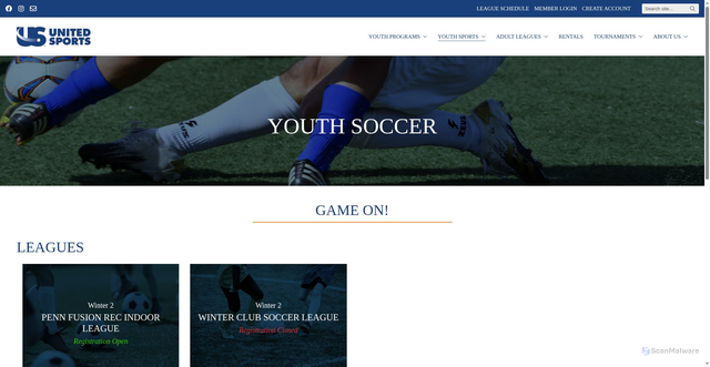 Security scan screenshot of https://unitedsports.net/youth-soccer/