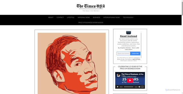 Security scan screenshot of https://www.thetimesusa.com/o-j-simpson-football-legend-and-controversial-figure-dies-at-76/