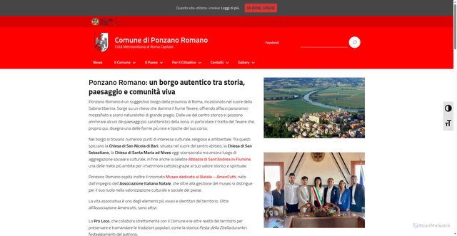 Security scan screenshot of https://www.comune.ponzanoromano.rm.it/