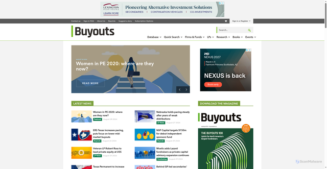 Security scan screenshot of https://www.buyoutsinsider.com