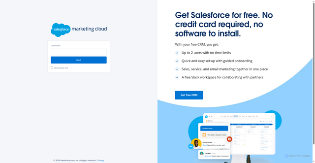Security scan screenshot of https://mc.s4.exacttarget.com