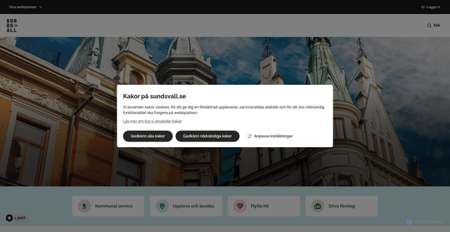 Security scan screenshot of http://www.sundsvall.se
