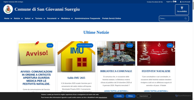 Security scan screenshot of https://comune.sangiovannisuergiu.ci.it/