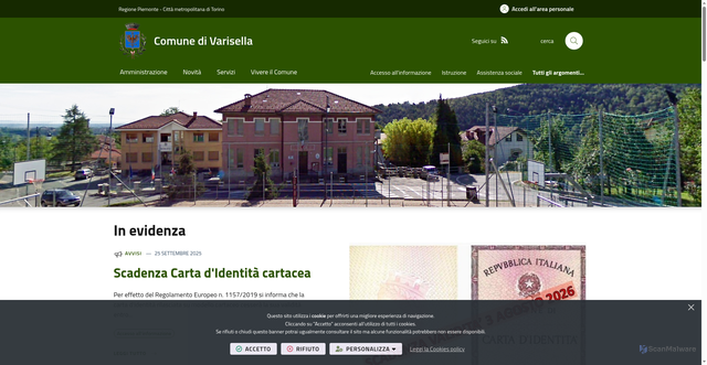 Security scan screenshot of https://www.comune.varisella.to.it/it-it/home
