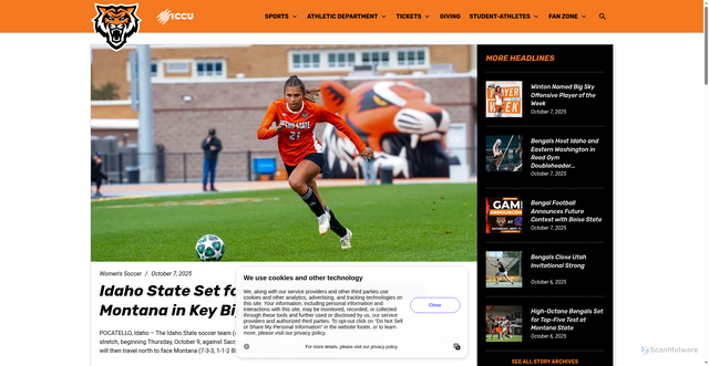 Security scan screenshot of https://isubengals.com/