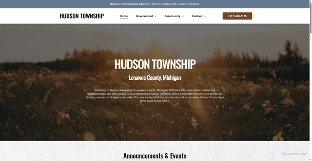 Security scan screenshot of https://www.hudsontwplenaweemi.gov/