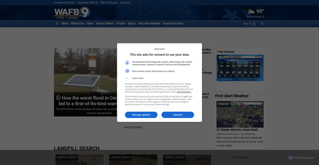 Security scan screenshot of https://www.wafb.com