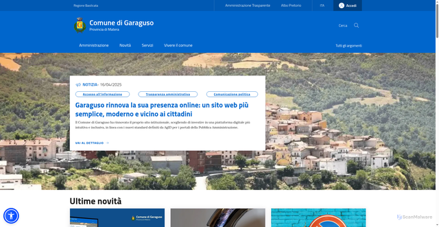 Security scan screenshot of https://www.comune.garaguso.mt.it/