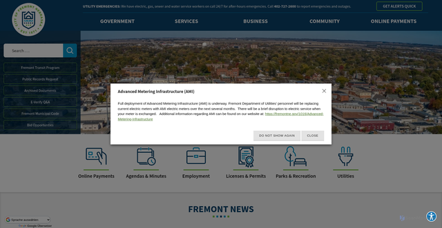 Security scan screenshot of https://fremontne.gov/