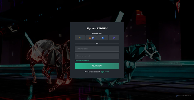Security scan screenshot of https://zed.run