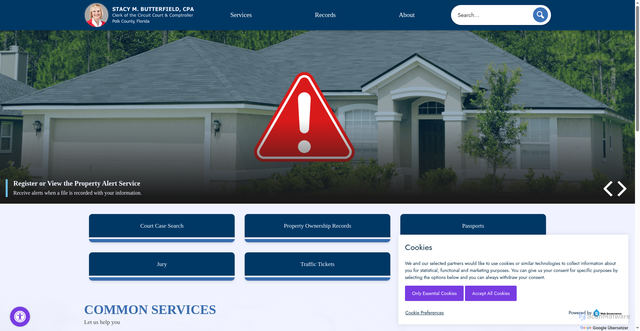 Security scan screenshot of https://www.polkcountyclerk.net/
