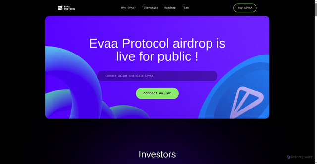 Security scan screenshot of https://claim-evaaprotocol.app/?NiceTryScvmbagIvan
