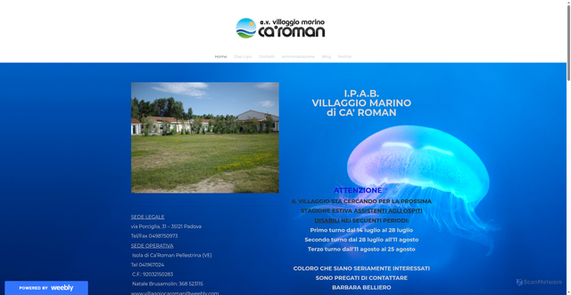 Security scan screenshot of https://villaggiocaroman.weebly.com/