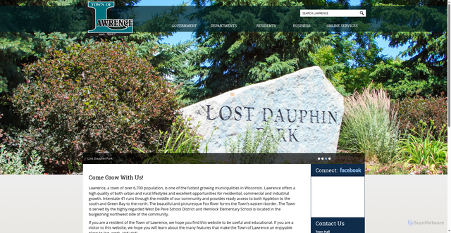 Security scan screenshot of https://www.lawrencewi.gov/