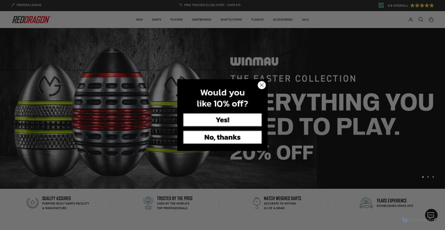 Security scan screenshot of https://reddragondarts.com