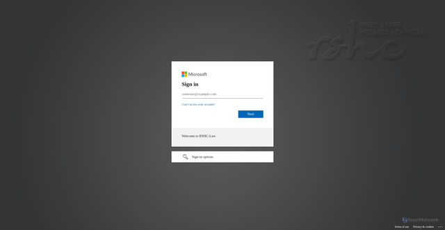 Security scan screenshot of https://rshclaw-my.sharepoint.com