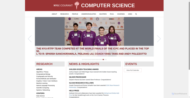 Security scan screenshot of https://www.cs.nyu.edu