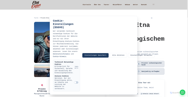Security scan screenshot of https://etna-explore.pages.dev/de/touren/atna-private-tour/