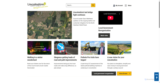 Security scan screenshot of https://www.lincolnshire.gov.uk/