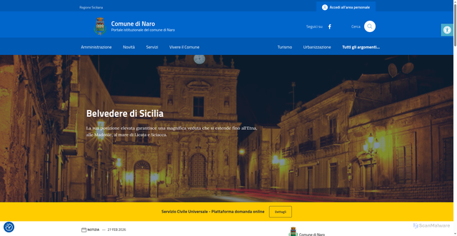 Security scan screenshot of https://comune.naro.ag.it/