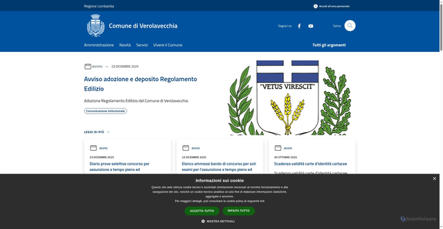 Security scan screenshot of https://www.comune.verolavecchia.bs.it/it