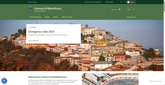 Security scan screenshot of https://www.comune.montefusco.av.it/
