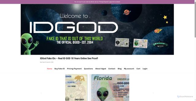 Security scan screenshot of http://idgodofficials.com/