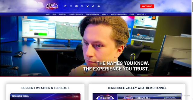 Security scan screenshot of https://tnvalleyweather.com/